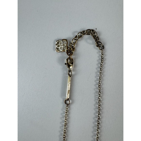 Kendra Scott Necklace Gold Tone Green Oval Pendant Adjustable 16" Womens Jewelry - Picture 3 of 9